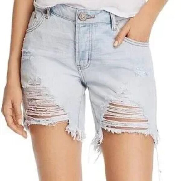 One Teaspoon Stevies Cut Off Denim Shorts Women Size 28 - Picture 1 of 12